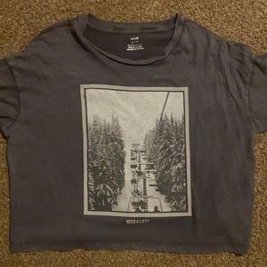 Dark Grey Aerie cropped soft shirt